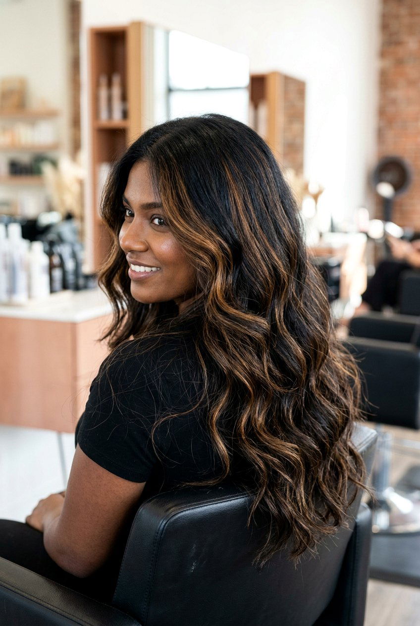 Black Hair Caramel Balayage Thick Hair - 20 black hair with caramel balayage - 20 black hair with caramel balayage