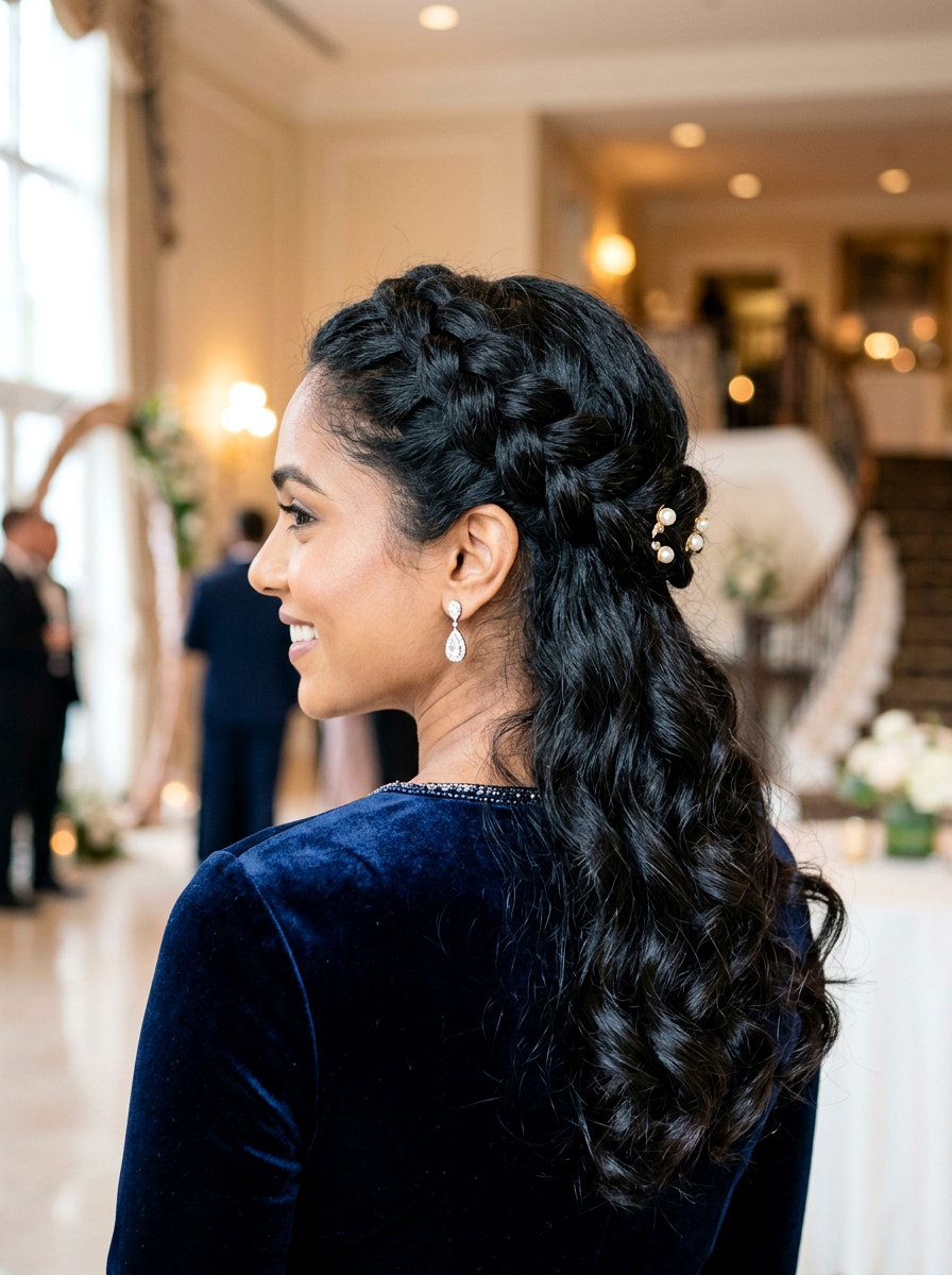 Black Hair Crown Braid With Loose Curls - 20 crown braid with loose curls - 20 crown braid with loose curls