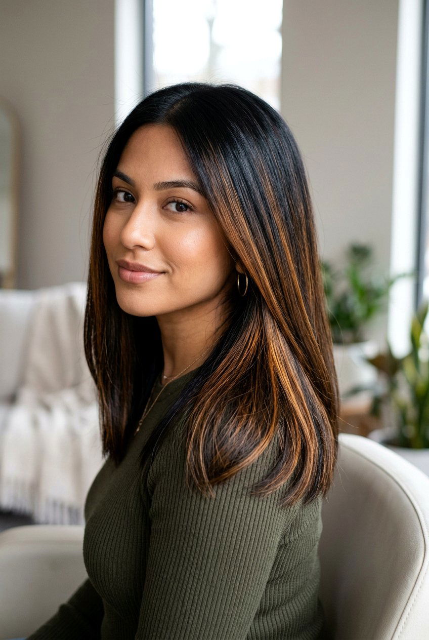 Black Hair Deep Caramel Balayage - 20 black hair with caramel balayage - 20 black hair with caramel balayage