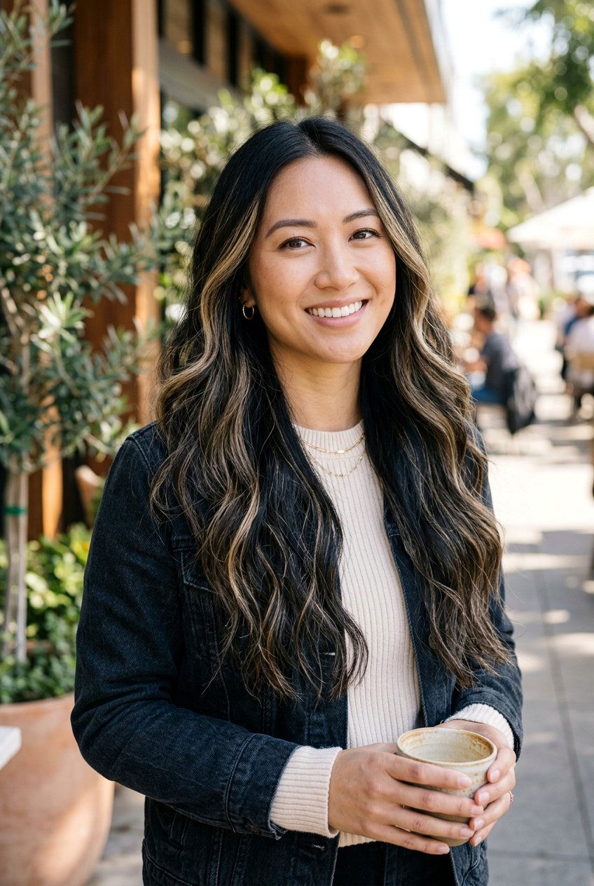 Black Hair With Blonde Babylights - 20 black hair color ideas - 20 black hair color ideas