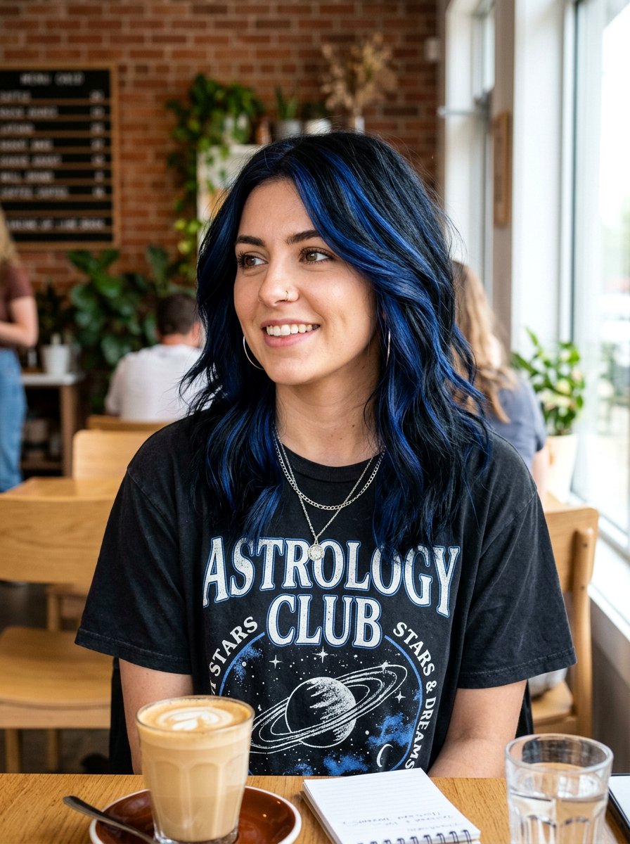 Black Hair With Blue Highlights - 20 dimensional black hair with highlights - 20 dimensional black hair with highlights