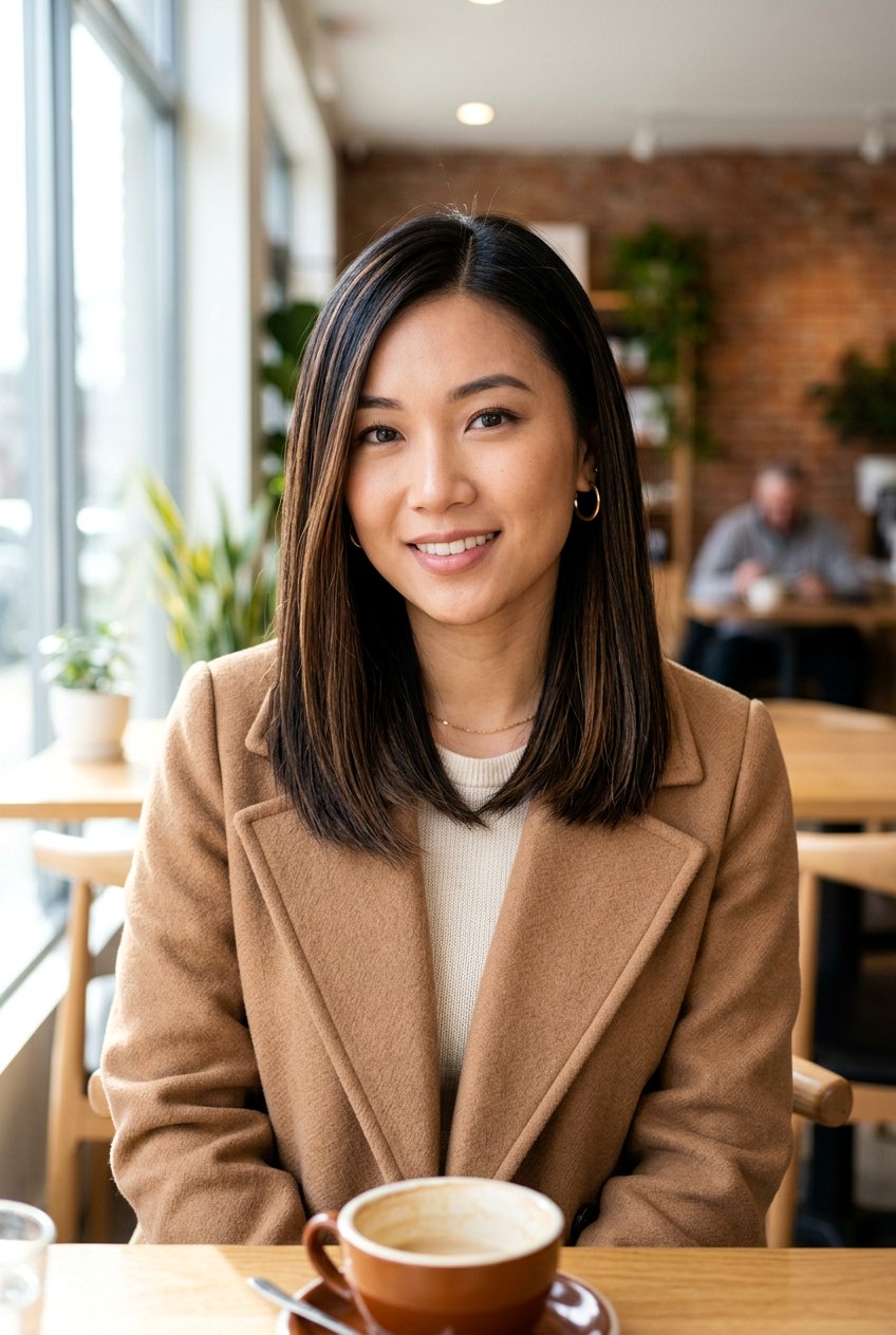 Black Hair With Mocha Ribboning Highlights - 20 black hair makeover ideas - 20 black hair makeover ideas