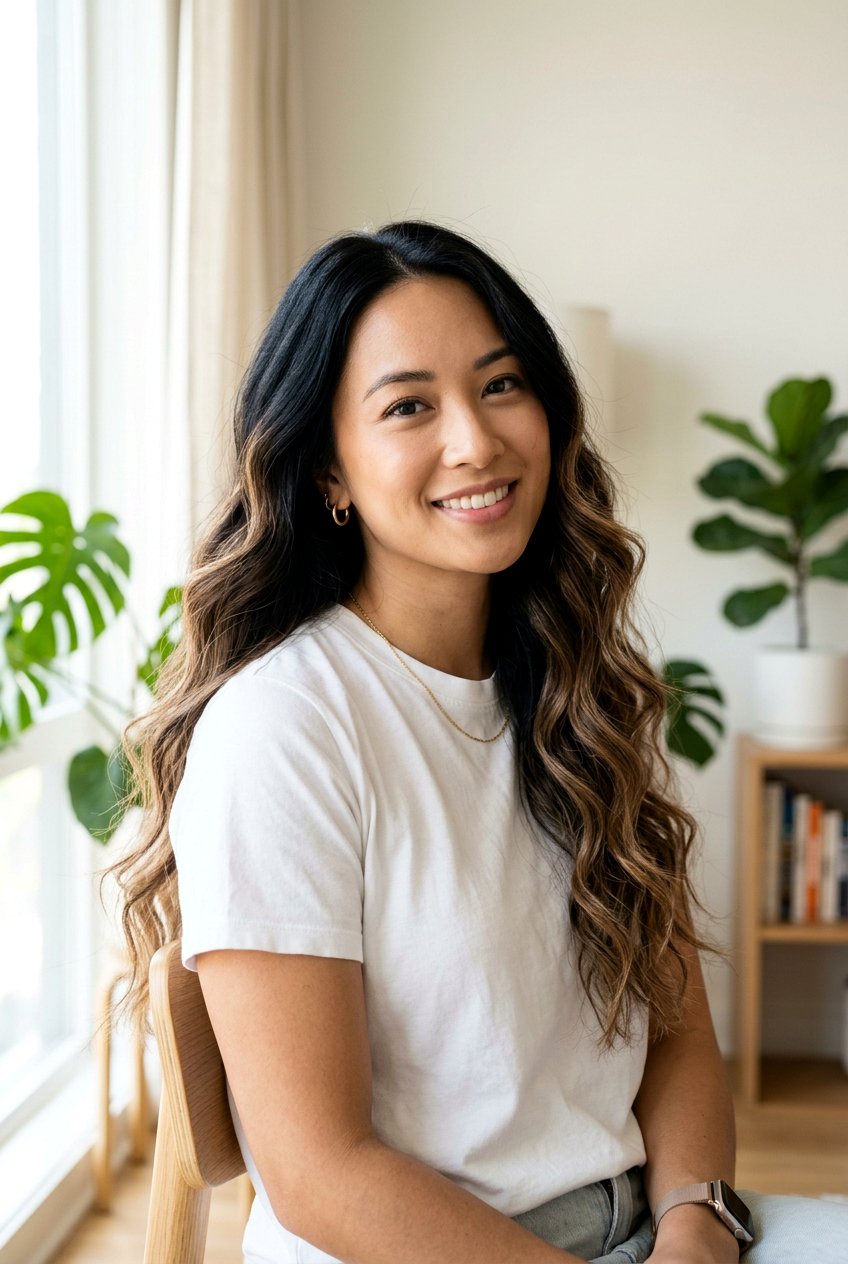 Black Hair With Soft Brown Balayage On Ends - 20 black hair with soft brown highlights - 20 black hair with soft brown highlights