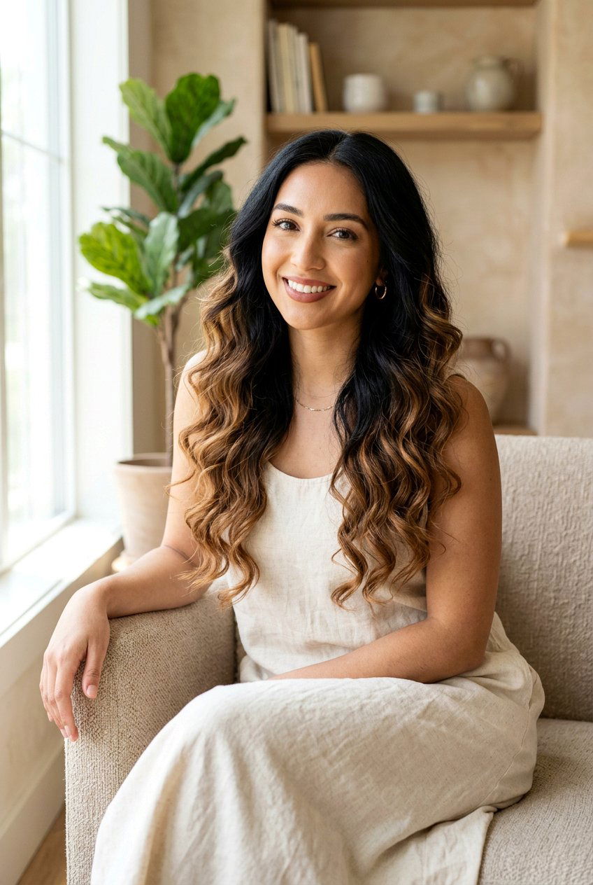 Black Hair With Soft Brown Ombre - 20 black hair with soft brown highlights - 20 black hair with soft brown highlights