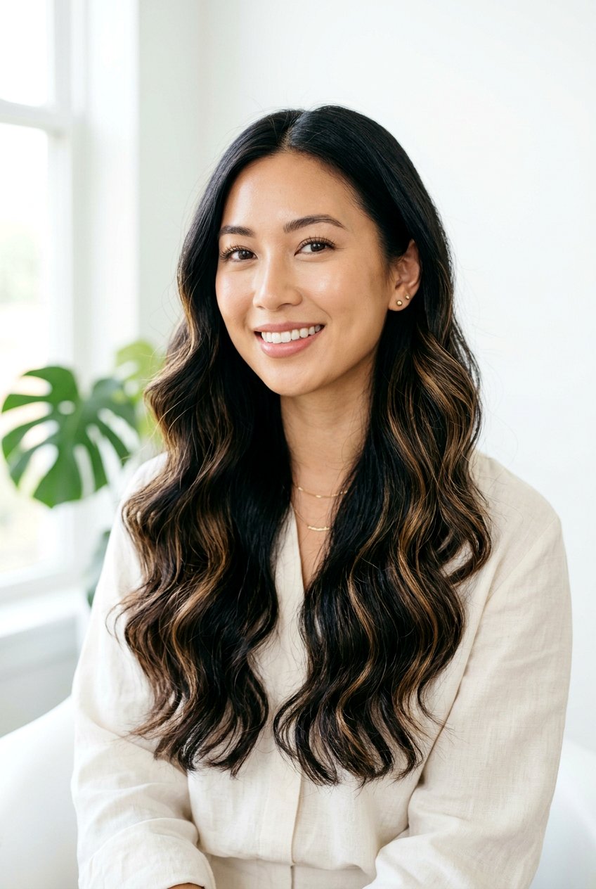 Black Hair With Soft Golden Brown Highlights - 20 black hair with soft brown highlights - 20 black hair with soft brown highlights