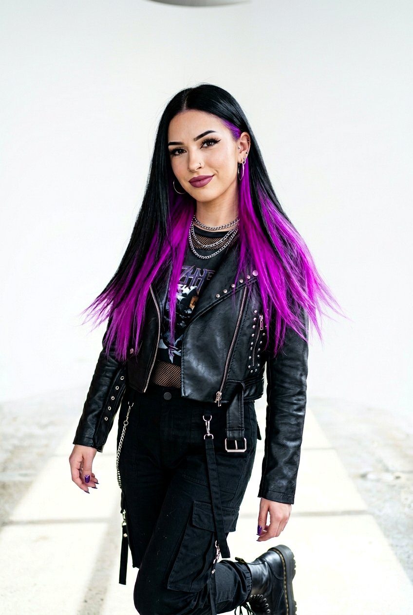 Black Hair with Neon Purple Underlayer - 20 black hair with purple underlayer - 20 black hair with purple underlayer