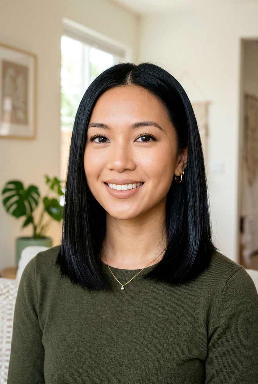 Black Lob - 20 glossy black hair ideas - 20 glossy black hair ideas