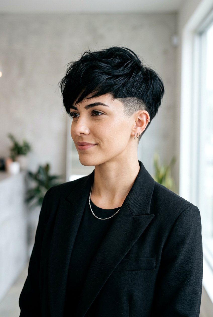 Black Pixie Cut With Undercut - 20 black hair makeover ideas