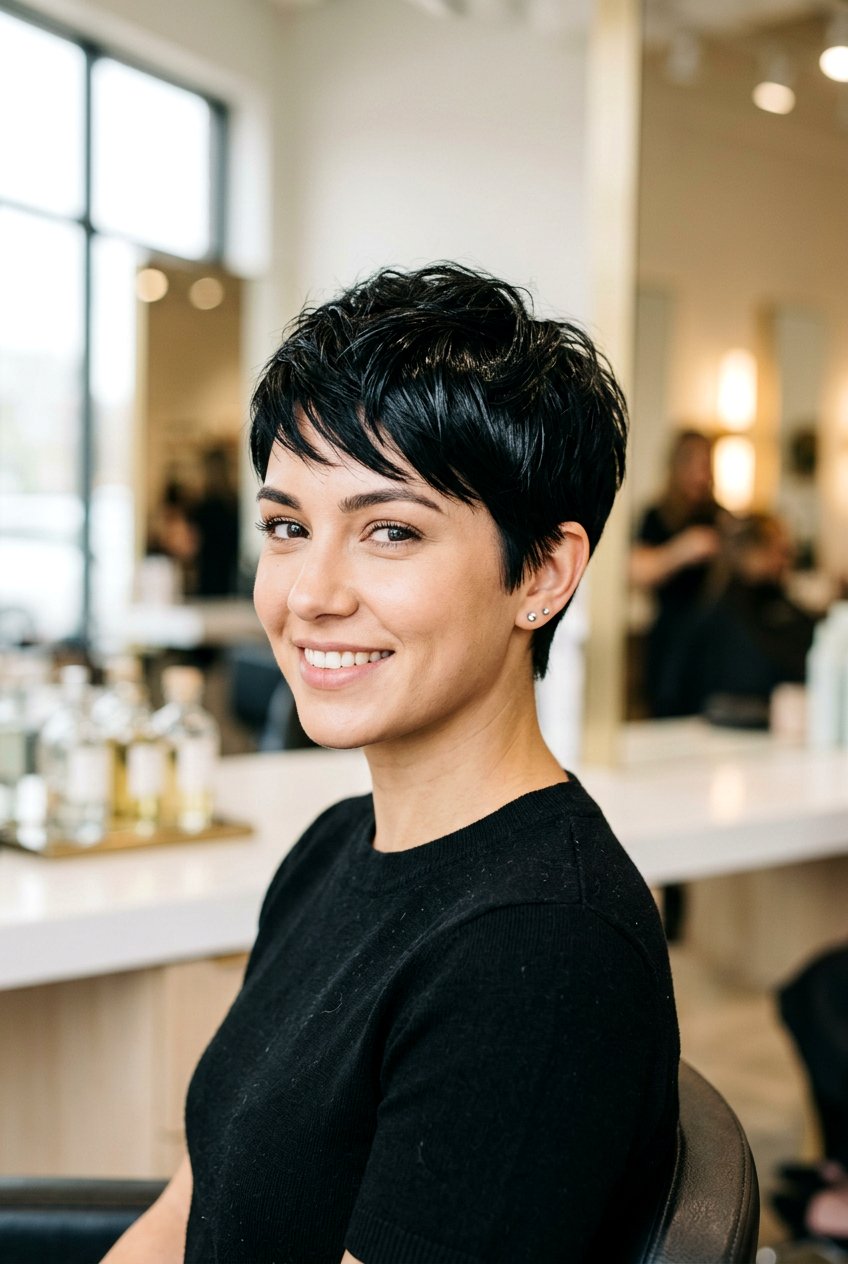 Black Pixie Cut - 20 glossy black hair ideas - 20 glossy black hair ideas
