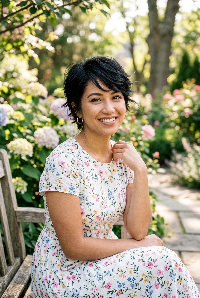 Black Pixie With Feathered Layers - 20 glossy black pixie haircut - 20 glossy black pixie haircut