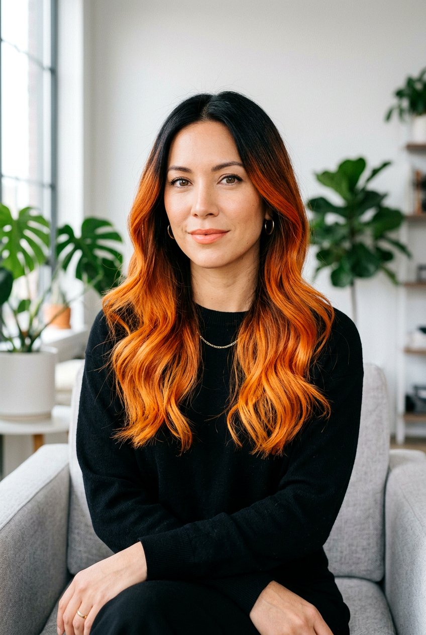 Black Shadow Root Ginger Balayage - 20 ginger balayage with shadow root - 20 ginger balayage with shadow root