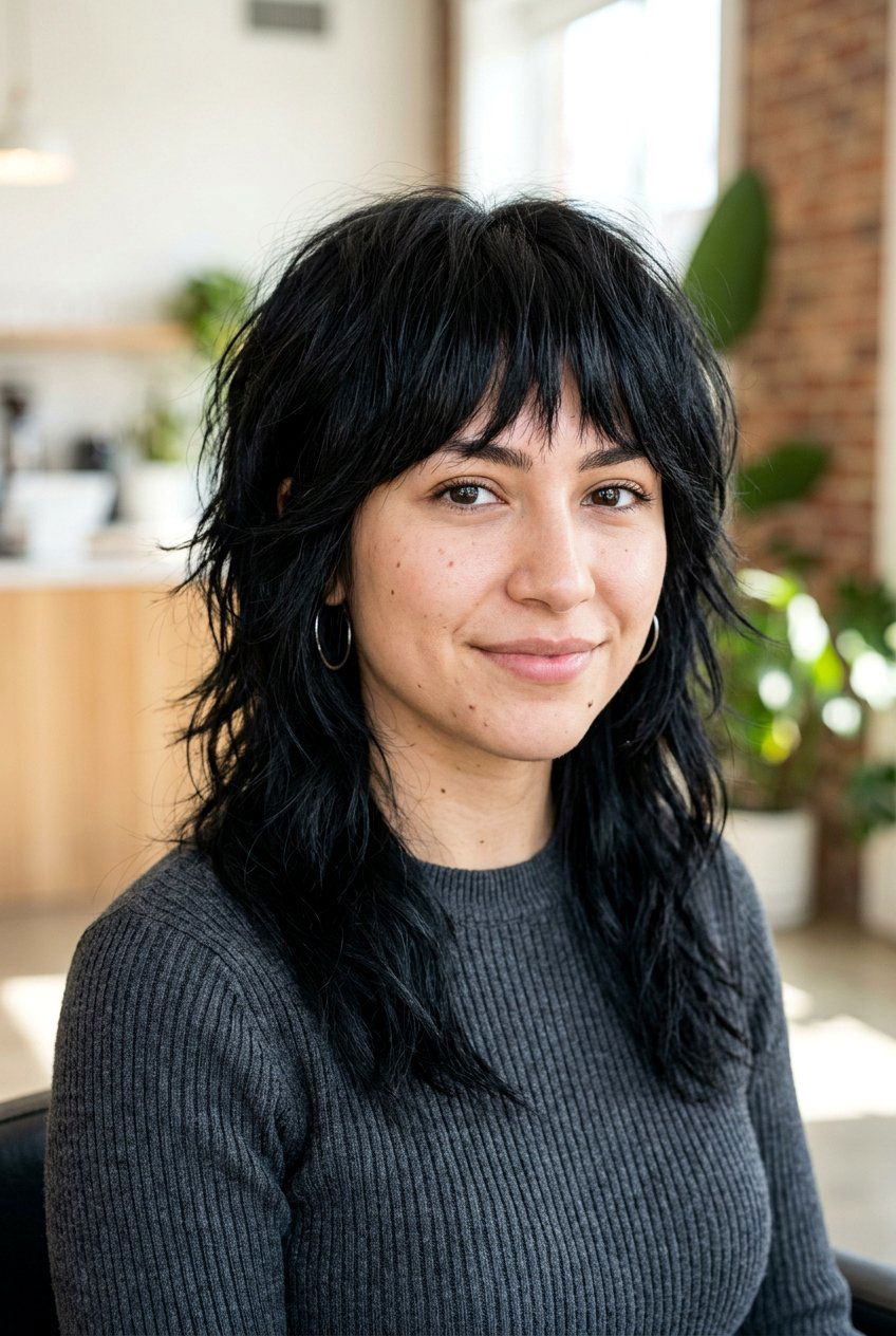 Black Shag Haircut - 20 glossy black hair ideas - 20 glossy black hair ideas