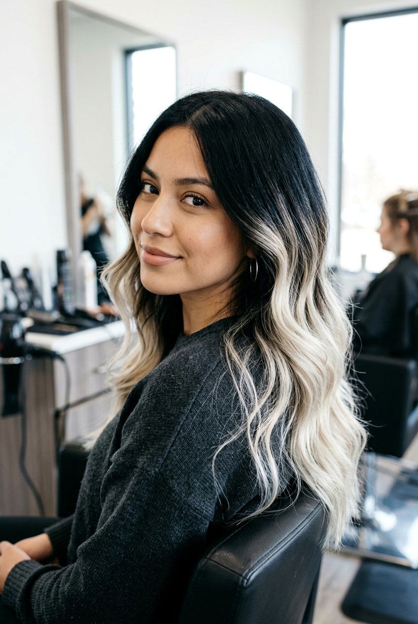 Black hair with blonde balayage - 20 high contrast balayage hair - 20 high contrast balayage hair