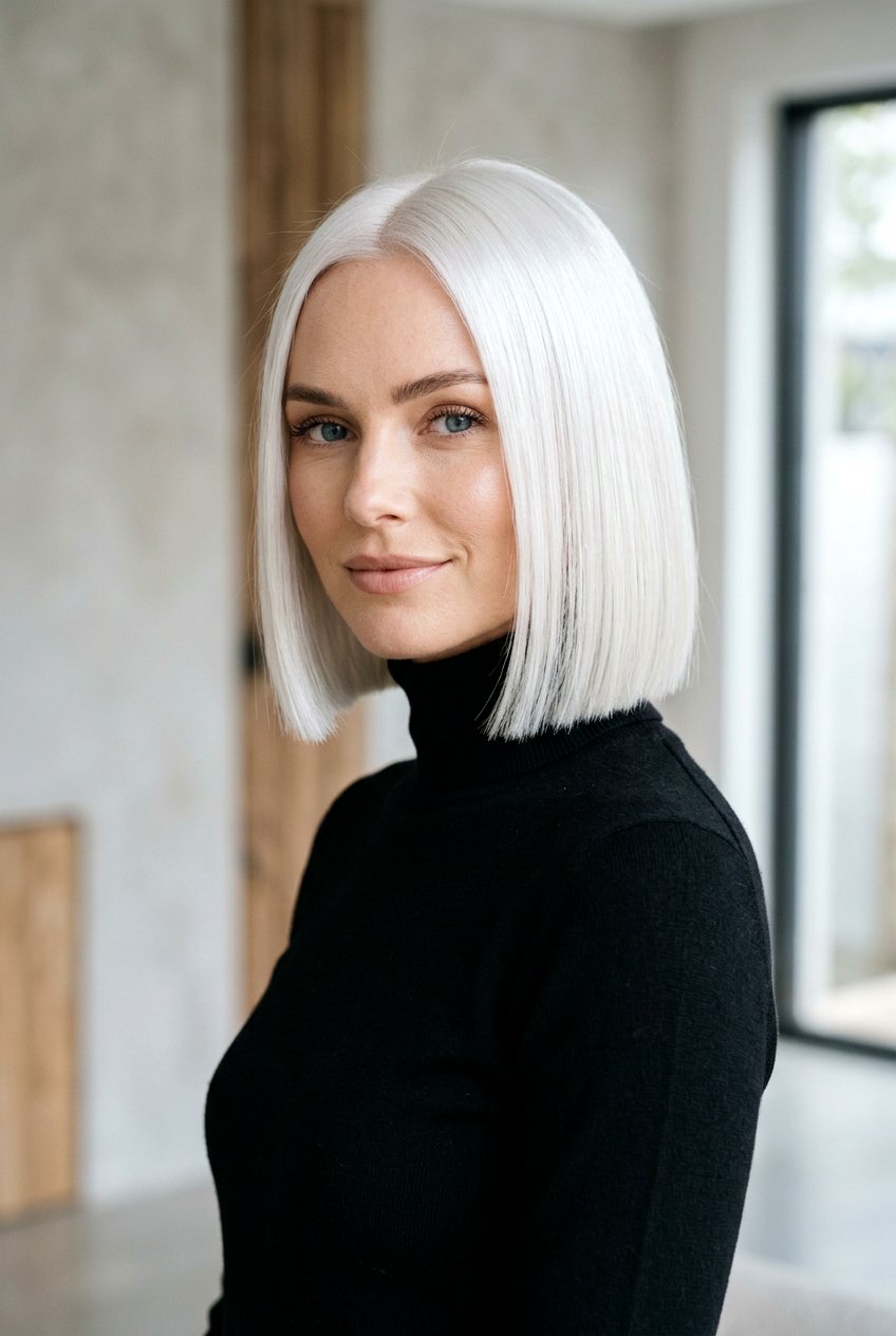 Blanche Blonde Blunt Bob - 20 elegant white blonde hair color - 20 elegant white blonde hair color