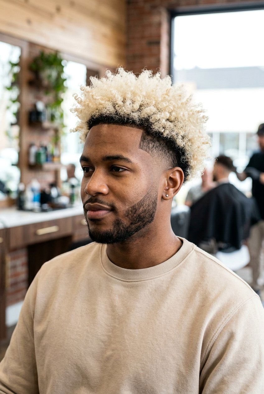 20 Bold Afro Burst Fade Haircut Men Need to Try Right Now