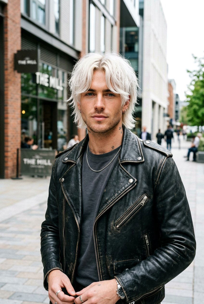 Bleached Blonde Men Wolf Cut With Curtain Fringe - 20 men wolf cut with curtain fringe - 20 men wolf cut with curtain fringe