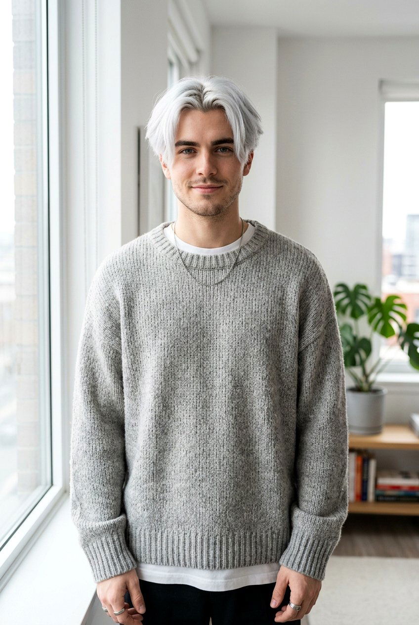 Bleached Silver Curtains - 20 gray curtain haircut men - 20 gray curtain haircut men