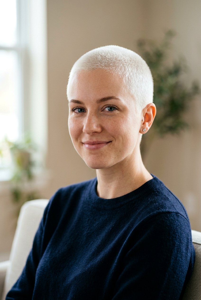 Bleached White Blonde Buzz Cut - 20 white blonde hair color - 20 white blonde hair color