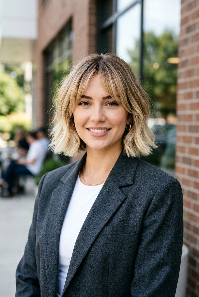 Blonde Balayage Bob With Curtain Bangs - 20 blonde balayage with curtain bangs - 20 blonde balayage with curtain bangs