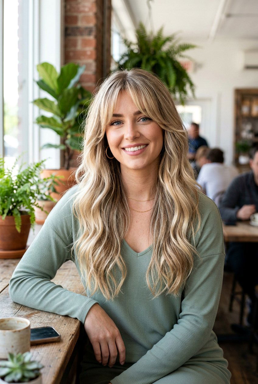 Blonde Balayage With Long Curtain Bangs - 20 blonde balayage with curtain bangs - 20 blonde balayage with curtain bangs