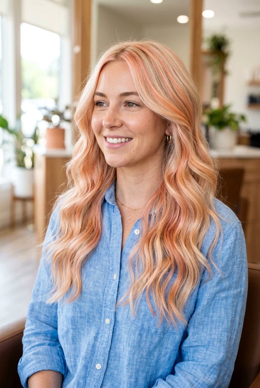 Blonde Coral Peach Balayage - 20 coral peach balayage - 20 coral peach balayage