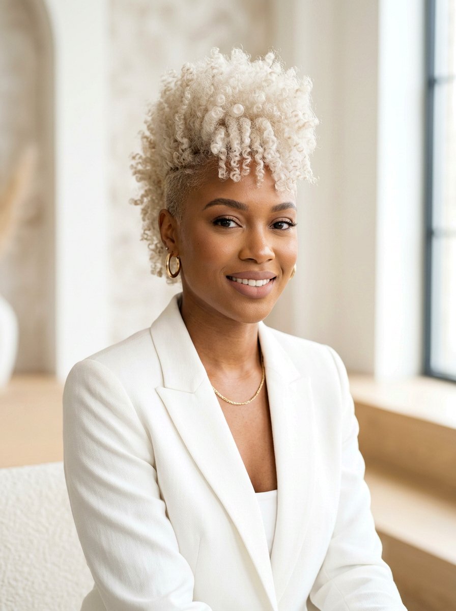 Blonde Curly Soft Frohawk - 20 soft frohawk hairstyle for women - 20 soft frohawk hairstyle for women