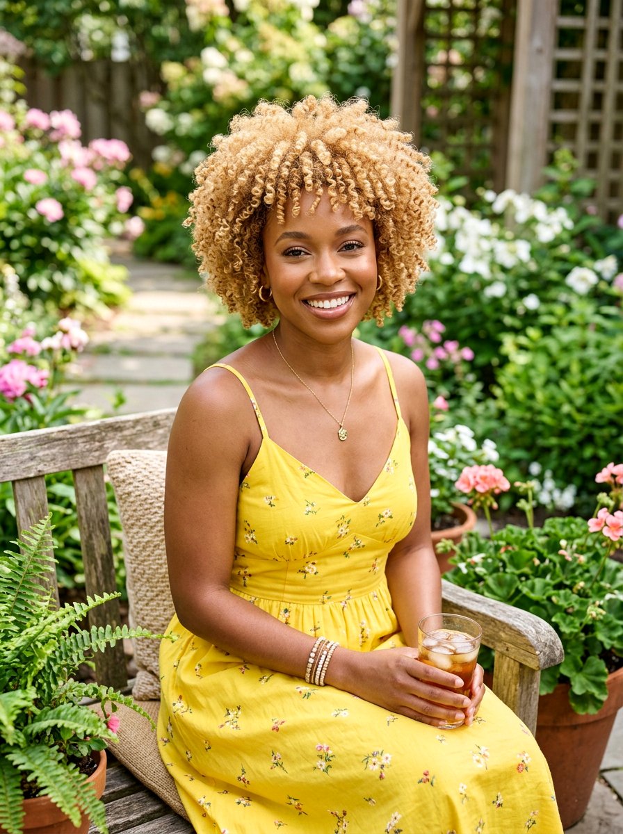 Blonde Curly TWA - 20 twa hairstyles with curls - 20 twa hairstyles with curls