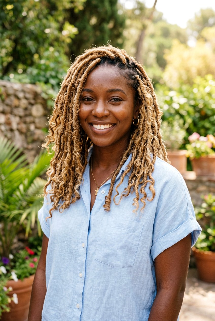 Blonde Distressed Faux Locs - 20 distressed faux loc styles - 20 distressed faux loc styles