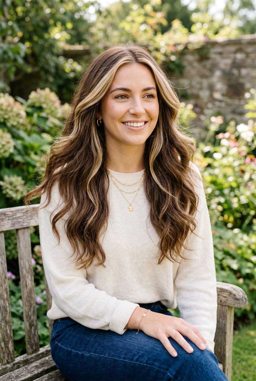 Blonde Face Framing On Brown Hair With Long Layers - 20 face framing blonde on dark brown hair - 20 face framing blonde on dark brown hair