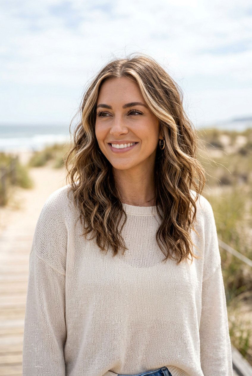 Blonde Face Framing On Brown Hair With Waves - 20 face framing blonde on dark brown hair - 20 face framing blonde on dark brown hair