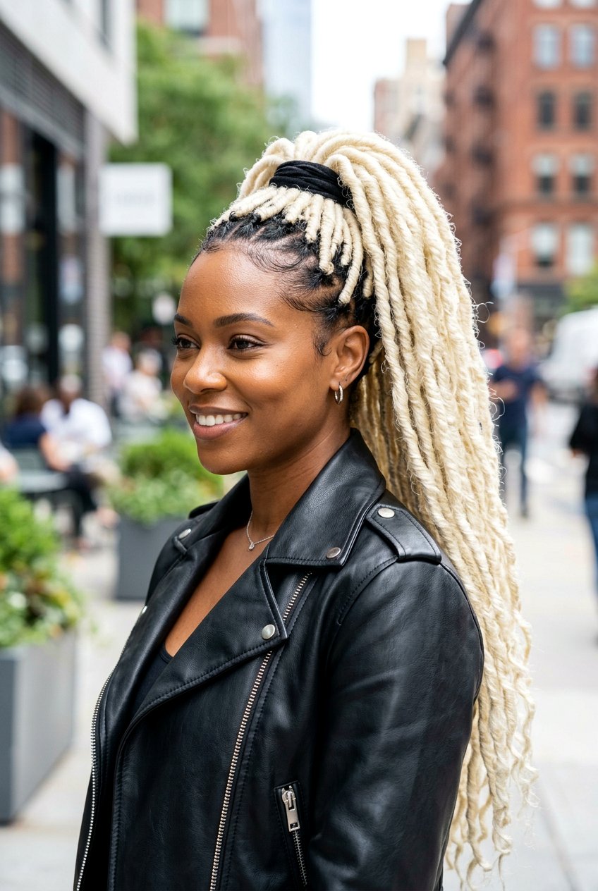 Blonde Faux Loc Ponytail - 20 faux loc ponytail hairstyles - 20 faux loc ponytail hairstyles