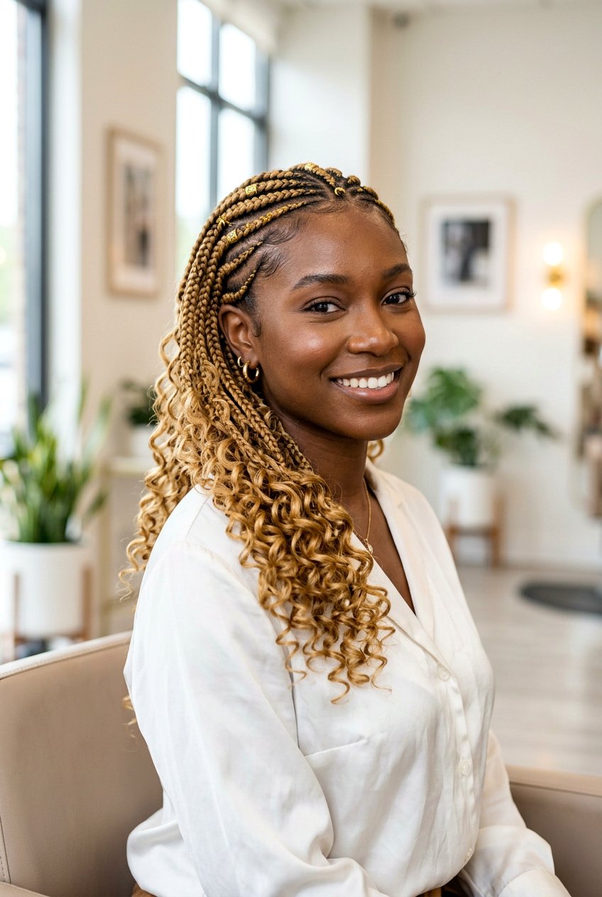 Blonde Fulani Braids With Curly Ends - 20 fulani braids with curly ends - 20 fulani braids with curly ends