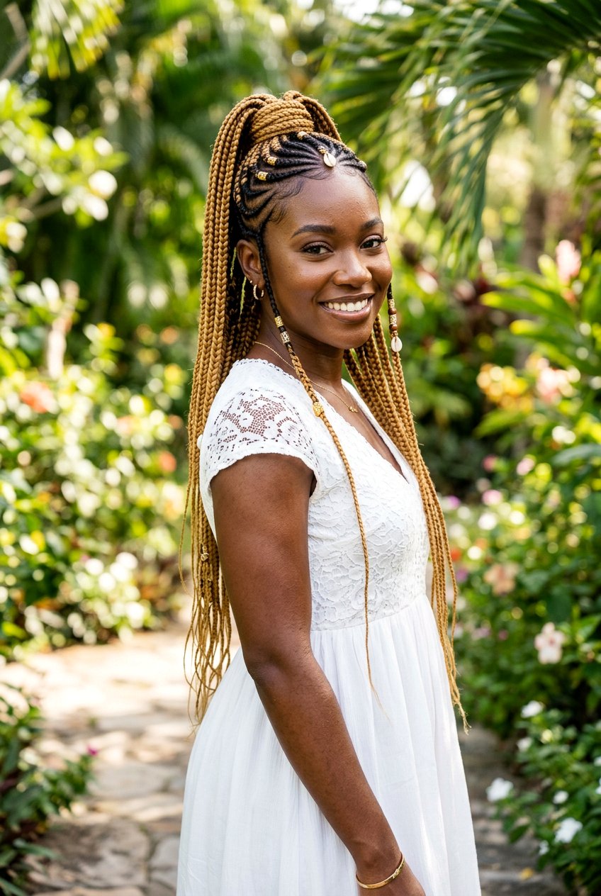 Blonde Fulani Ponytail Braids - 20 fulani ponytail braids - 20 fulani ponytail braids