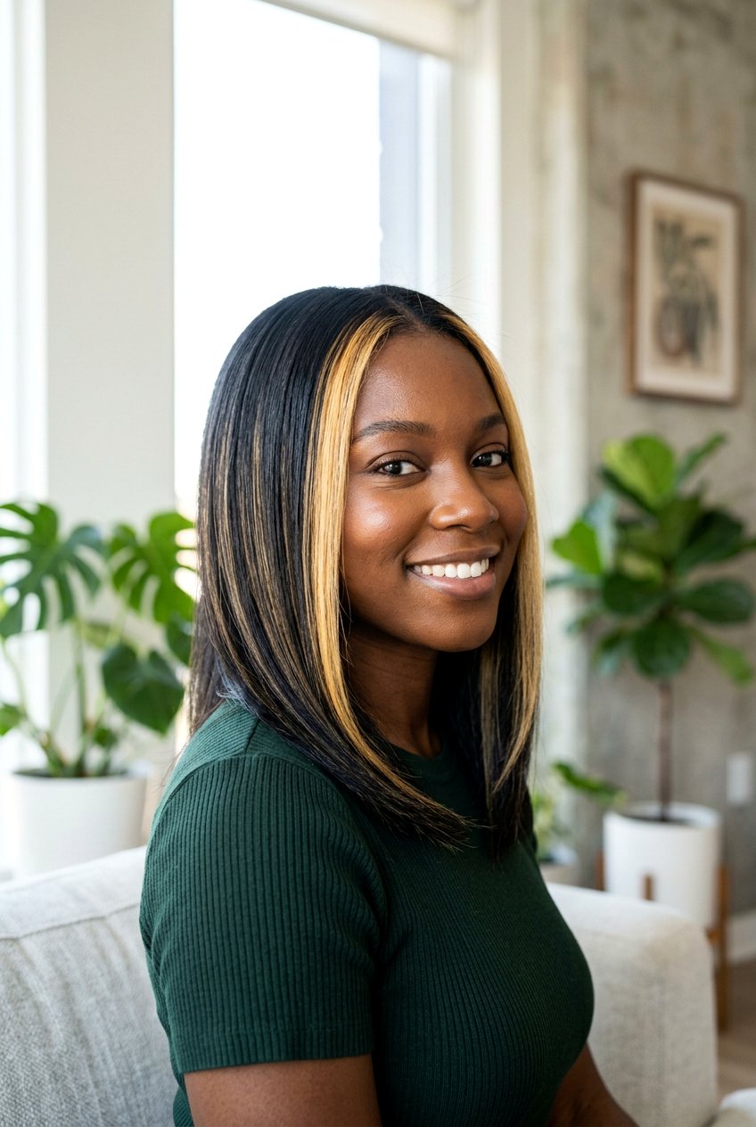 Blonde Highlights Black Hair - 20 black hairstyles with color - 20 black hairstyles with color