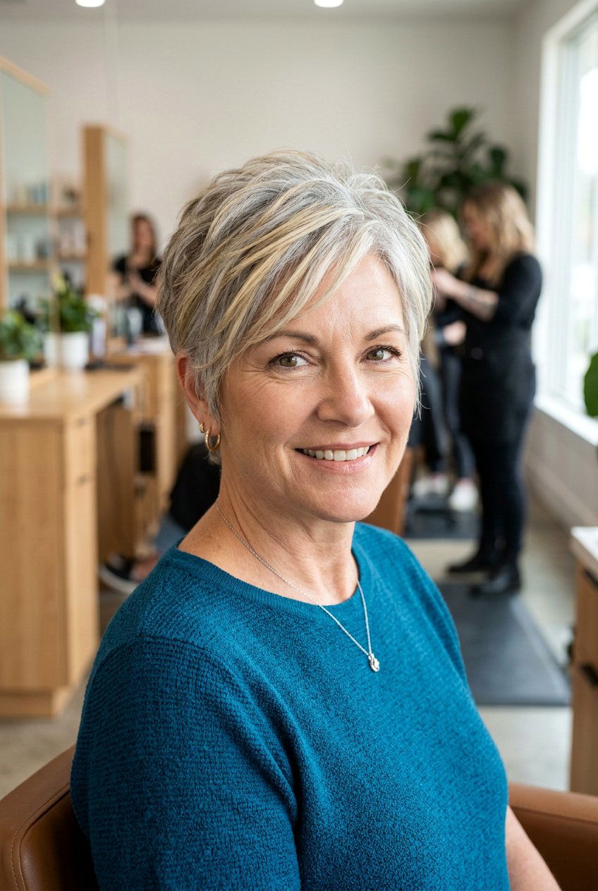 Blonde Highlights on Gray Hair - 20 hair color ideas for women over 50 - 20 hair color ideas for women over 50