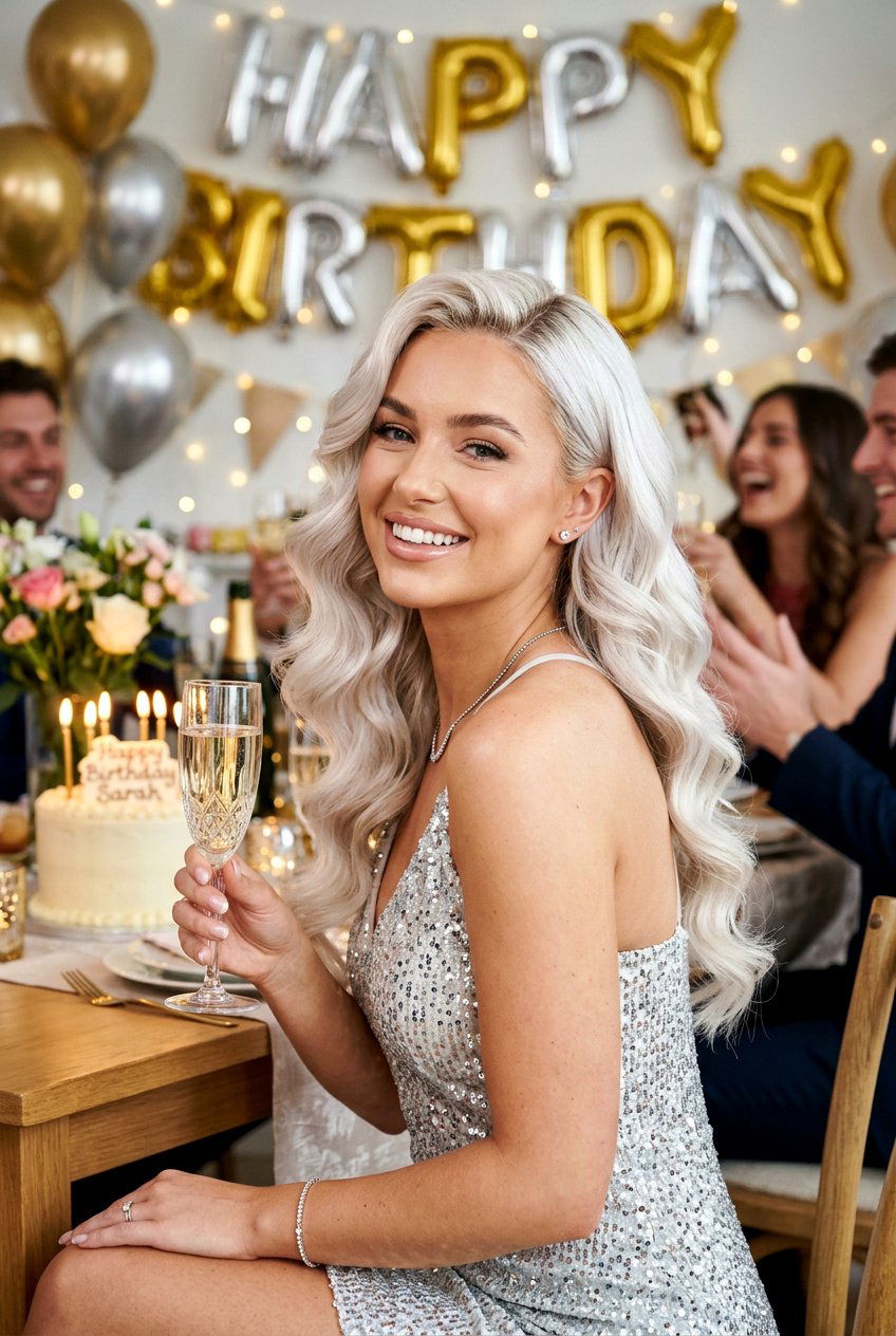Blonde Hollywood Waves For Birthday - 20 birthday hairstyle with hollywood waves - 20 birthday hairstyle with hollywood waves
