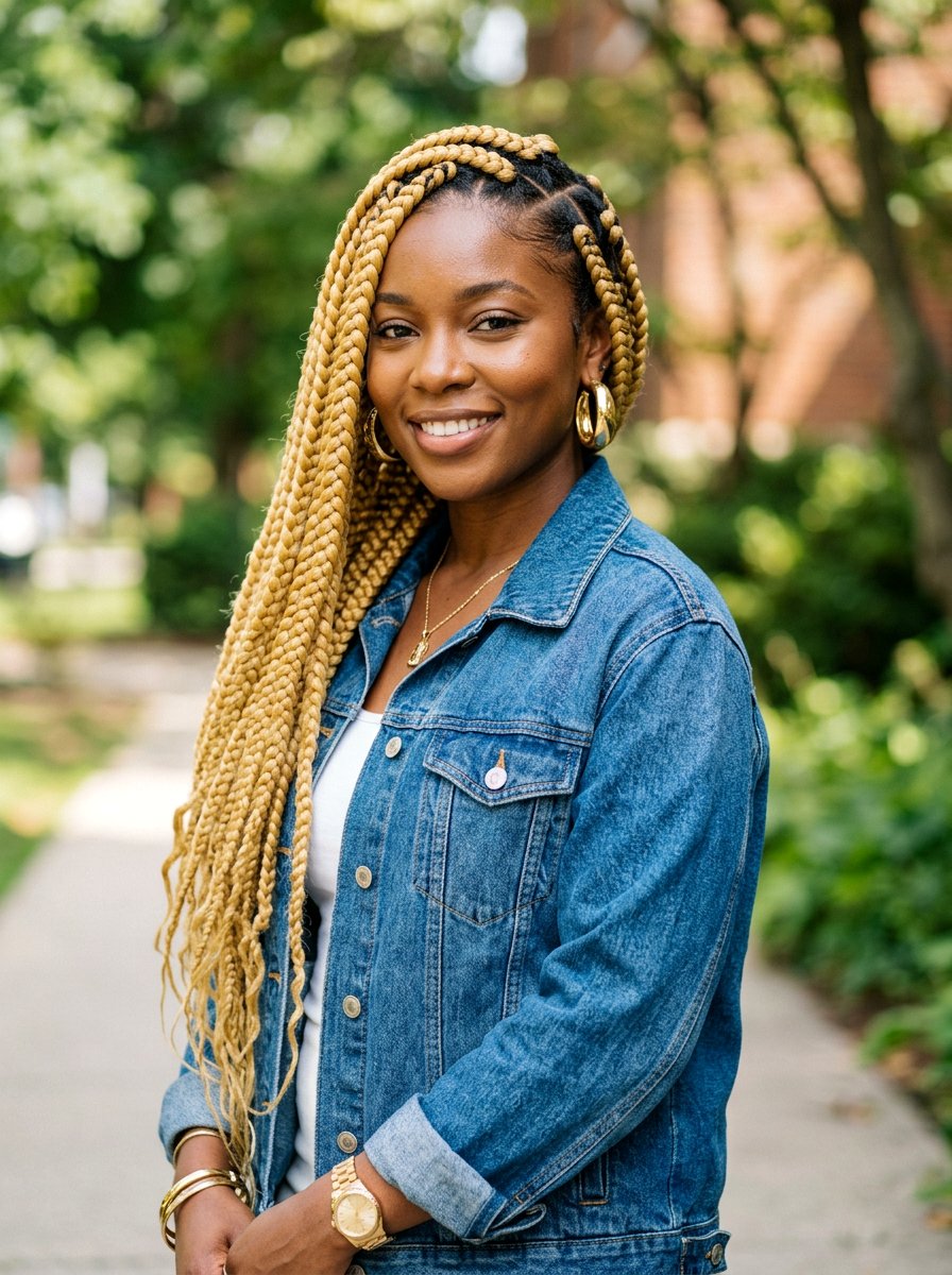 Blonde Jumbo Knotless Braids - 20 large knotless braids hairstyles - 20 large knotless braids hairstyles