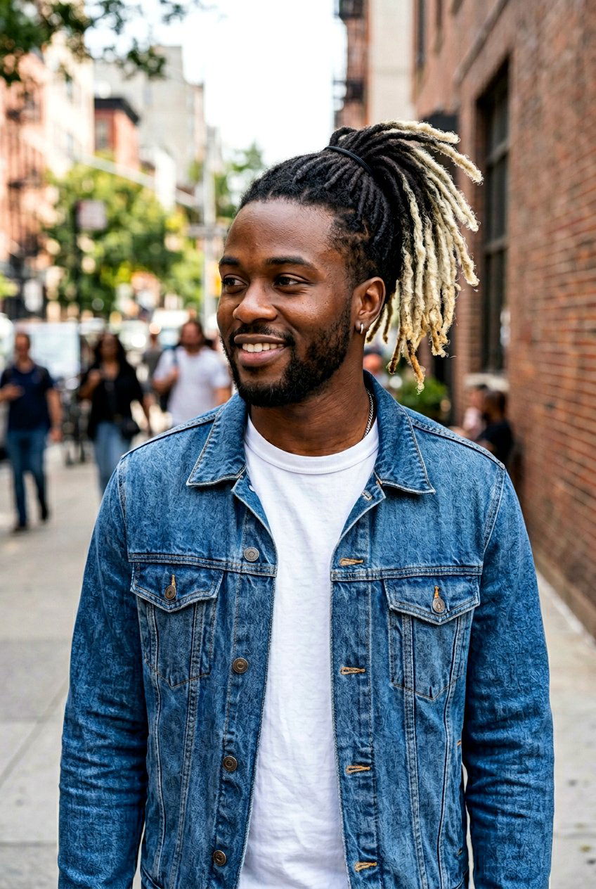 Blonde Loc Ponytail - 20 loc ponytail for black men - 20 loc ponytail for black men