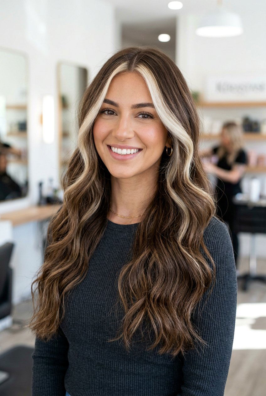 Blonde Money Piece On Brown Hair - 20 money piece hair color - 20 money piece hair color