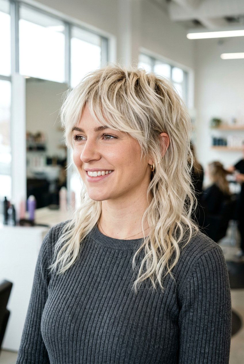 Blonde Mullet Haircut - 20 mullet haircut for women - 20 mullet haircut for women