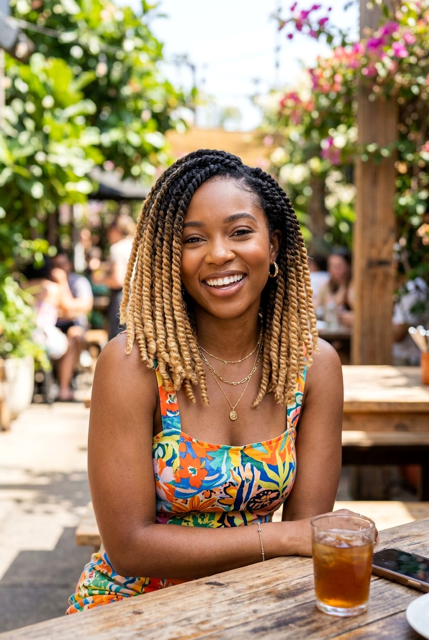 Blonde Ombre Marley Twist Bob - 20 marley twists bob for women - 20 marley twists bob for women