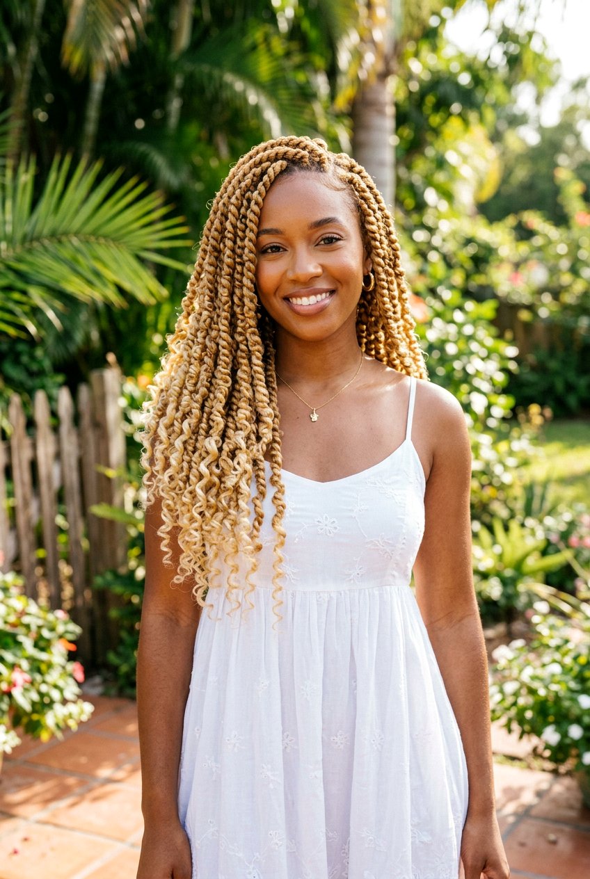 Blonde Passion Twists With Curly Ends - 20 passion twists with curly ends - 20 passion twists with curly ends