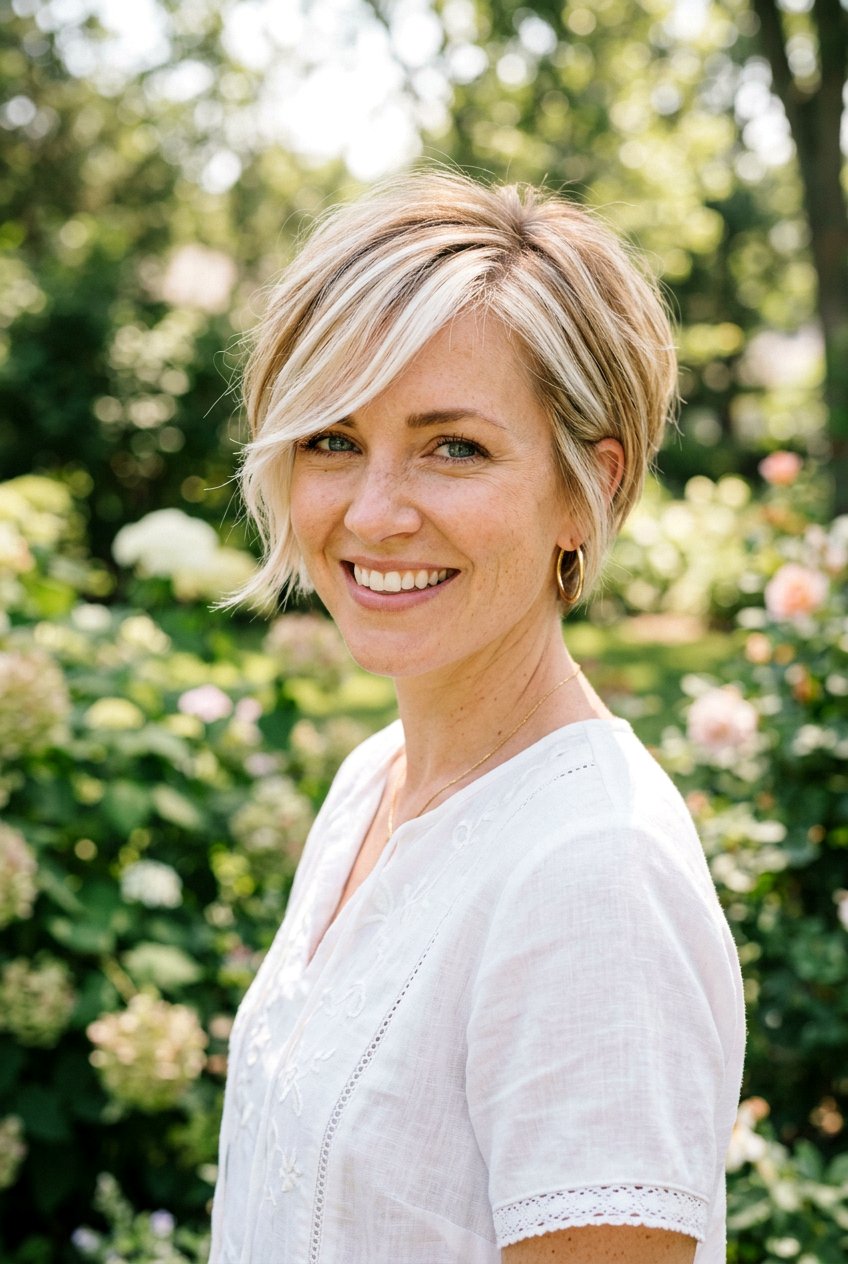 Blonde Pixie Bob with Side Swept Bangs - 20 pixie bob with side swept bangs - 20 pixie bob with side swept bangs