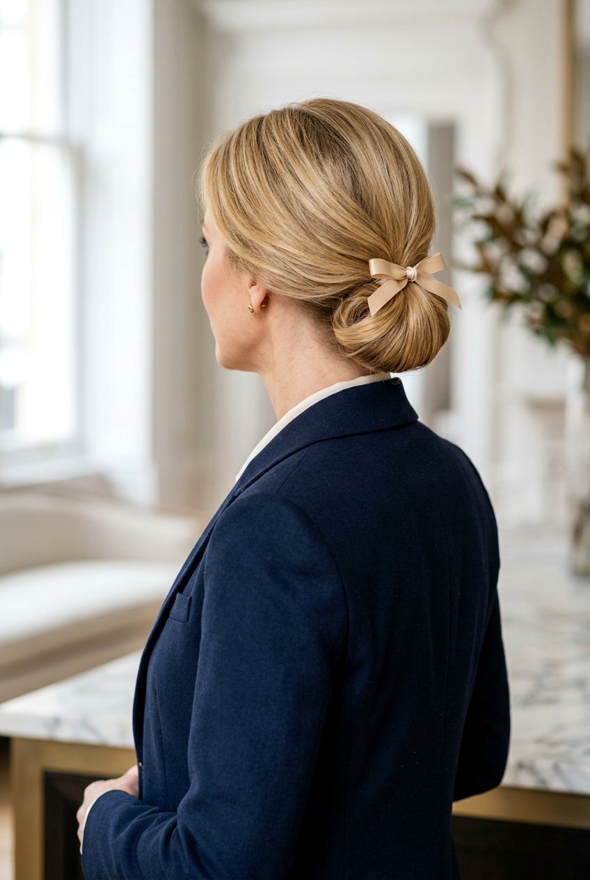 Blonde Ribbon Low Chignon Medium Layered Hair - 20 blonde ribbons for medium layered hair - 20 blonde ribbons for medium layered hair