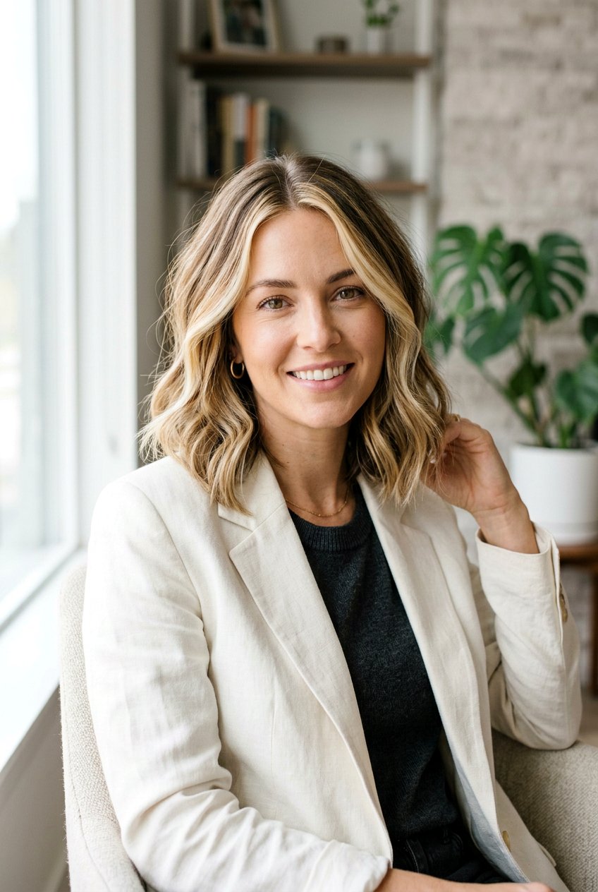 Blonde Ribbons On Lob With Face Framing - 20 natural looking blonde ribbons - 20 natural looking blonde ribbons