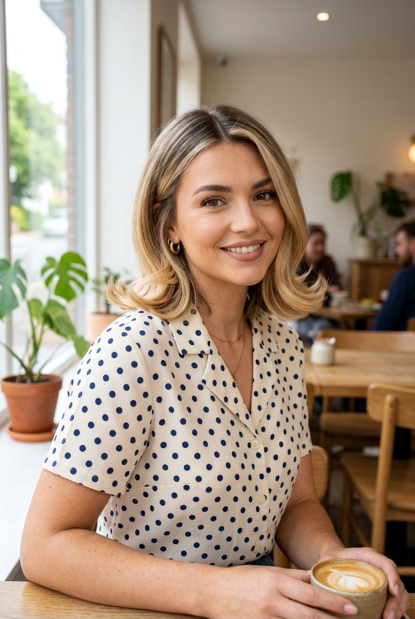 Blonde Root Smudge Flipped Ends Bob - 20 blonde root smudge for mature hair - 20 blonde root smudge for mature hair