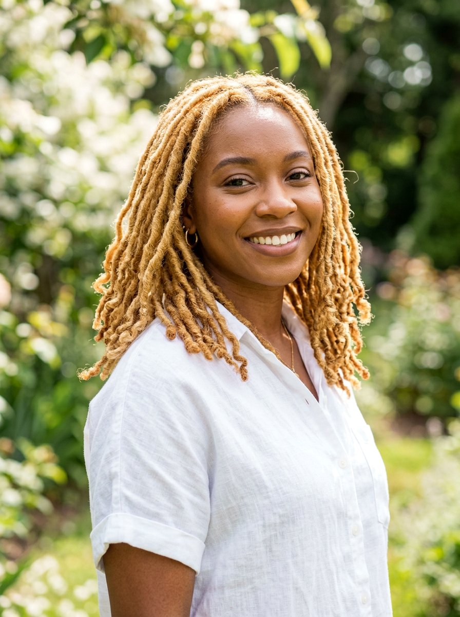 Blonde Shoulder Length Locs - 20 shoulder length loc styles - 20 shoulder length loc styles