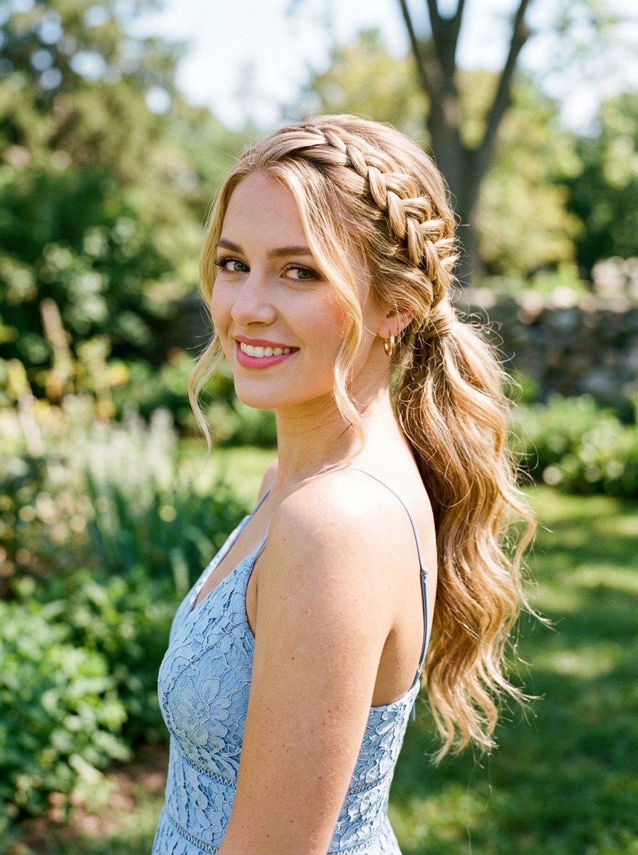 Blonde Side Swoop Braid Ponytail - 20 side swoop braid ponytail - 20 side swoop braid ponytail