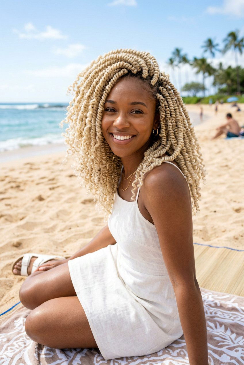 Blonde Spring Twists - 20 spring twists shoulder length styles - 20 spring twists shoulder length styles