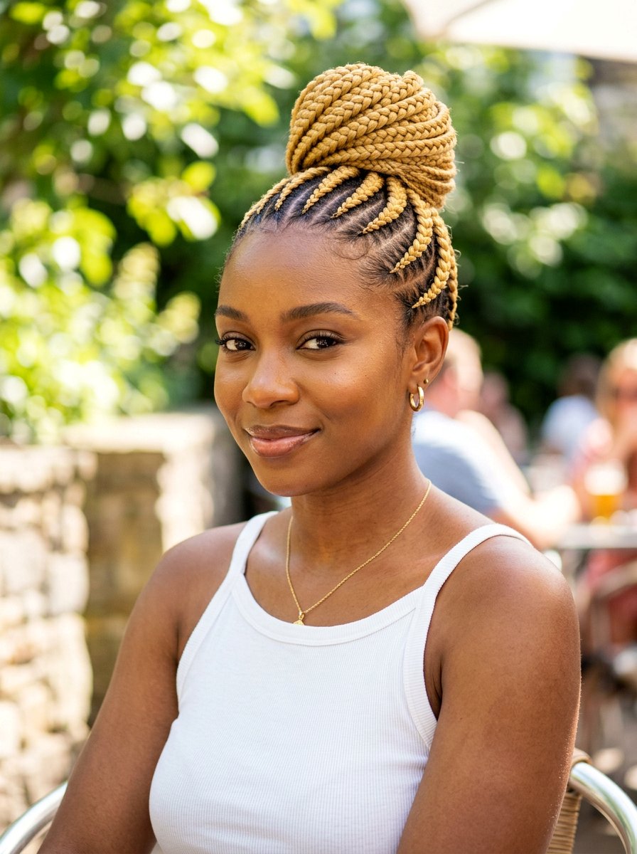 Blonde Straight Back Cornrows With Bun - 20 straight back cornrows with bun - 20 straight back cornrows with bun